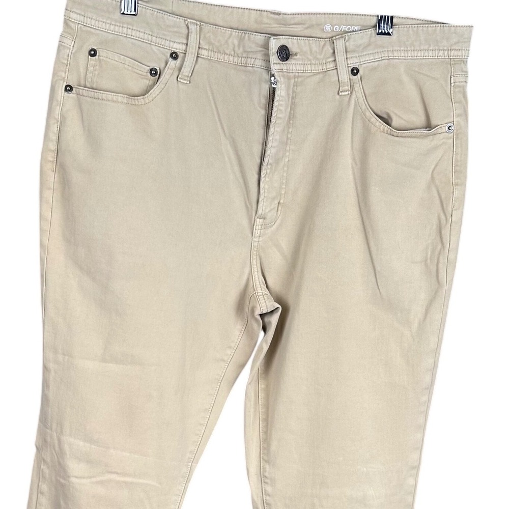 G/FORE Mens 5-Pocket Golf Pants Sand Tan 36x32 Cotton Modal Stretch Trousers
